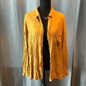 Sonoma Mustard Button-Down Shirt for Women